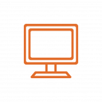 Orange icon of computer